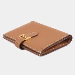 Pre Owned Hermes Bean Compact Gold Epsom