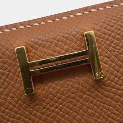 Pre Owned Hermes Bean Compact Gold Epsom