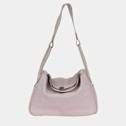 Pre Owned Hermes Rose Dragee Swift Lindy 34 Shoulder Bag