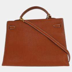 مملوكة مسبقًا Hermes Brique Togo Kelly 35 Sellier 2way Handbag