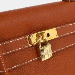 مملوكة مسبقًا Hermes Brique Togo Kelly 35 Sellier 2way Handbag
