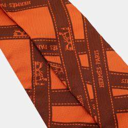 Pre Owned حقيبة هيرمس براون أورانج سوفت وسيلك بولدوك تويلي جاردن بارتي 30