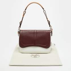Pre Owned Hermes Harnais Rouge H/Blanc/Naturel Swift and Epsom Leather Shoulder Bag