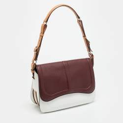 Pre Owned Hermes Harnais Rouge H/Blanc/Naturel Swift and Epsom Leather Shoulder Bag