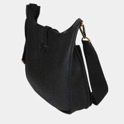 Pre Owned حقيبة هيرمس إيفلين III كلمنس سوداء إكسسوار ذهبي PM