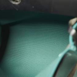 Pre Owned Hermès Herbag Zip 31 Malachite/Noir Militaire Toile and Vache Hunter Top Handle Bag