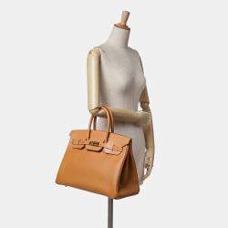 Pre Owned Hermes Brown Vache Natural Birkin Retourne 35