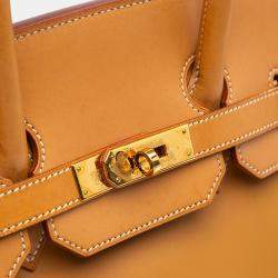 Pre Owned Hermes Brown Vache Natural Birkin Retourne 35