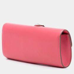 Pre Owned Hermes Pink Tadelakt Egee Clutch