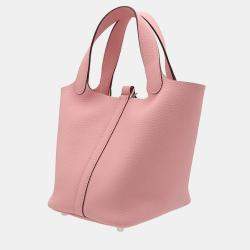 Pre Owned Hermes Pink Clemence Picotin Lock 18