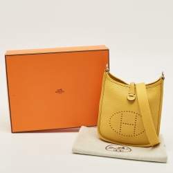 Pre Owned Hermes Evelyne TPM Sun Taurillon Clemence Leather Crossbody Bag