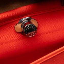 Pre Owned حقيبة هيرمس توال هيرباج زيپ بني برتقالي 31