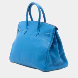 Pre Owned حقيبة هيرمس بيركين روتورنيه 35 توغو زرقاء