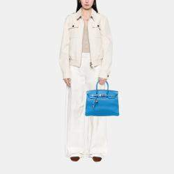 Pre Owned حقيبة هيرمس بيركين روتورنيه 35 توغو زرقاء