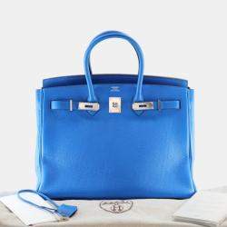 مملوكة مسبقًا Hermes Blue Togo Birkin Retourne 35