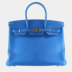 مملوكة مسبقً ا Hermes Blue Togo Birkin Retourne 35