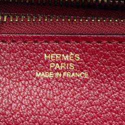 Pre Owned Hermes Red Swift Ghillies Kelly Longue Wallet