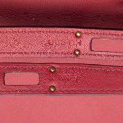 Pre Owned Hermes Red Swift Ghillies Kelly Longue Wallet