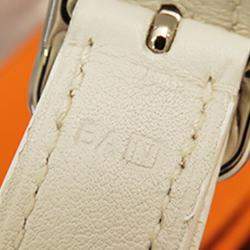 Pre Owned Hermes Orange White Silk and Barenia Vif Argent Silky City 38