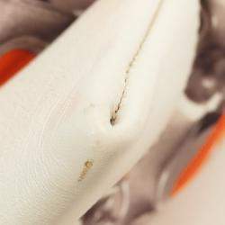 Pre Owned Hermes Orange White Silk and Barenia Vif Argent Silky City 38