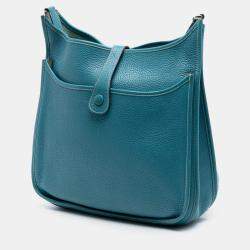 Pre Owned Hermes Blue Clemence Evelyne III 29
