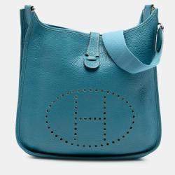Pre Owned Hermes Blue Clemence Evelyne III 29