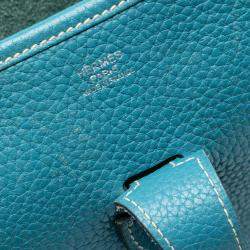 Pre Owned Hermes Blue Clemence Evelyne III 29