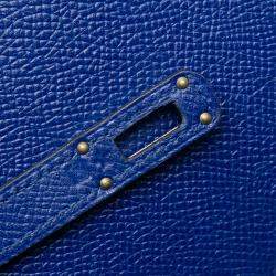 Pre Owned Hermes Blue Epsom Kelly Trifold Long Wallet