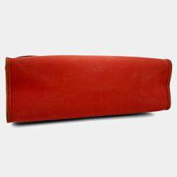 مملوكة مسبقًا Hermes Red Canvas and Leather NEW ZIP Herbag Small