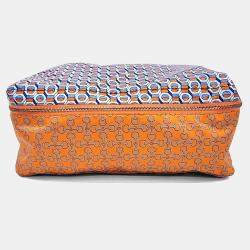 مملوكة مسبقًا Hermes Blue Orange Silk Silk Pouch