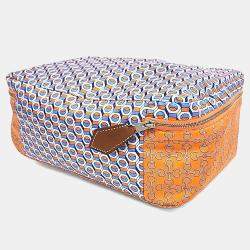 Pre Owned Hermes Blue Orange Silk Silk Pouch