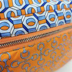 Pre Owned Hermes Blue Orange Silk Silk Pouch