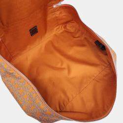 Pre Owned Hermes Blue Orange Silk Silk Pouch