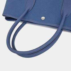 Pre Owned Hermes Blue Fabric Garden Party 36