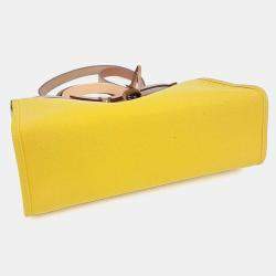 Pre Owned Hermes Beige Yellow Fabric NEW ZIP Herbag Small