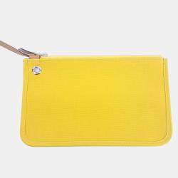 Pre Owned Hermes Beige Yellow Fabric NEW ZIP Herbag Small