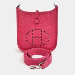 Pre Owned Hermes Pink Leather Evelyn 16