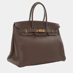Pre Owned Hermes Brown Togo Birkin Retourne 35