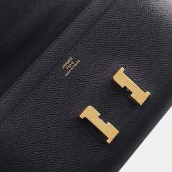 Pre Owned Hermes Black Epsom Constance Long To Go Wallet