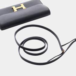 Pre Owned Hermes Black Epsom Constance Long To Go Wallet