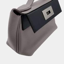 Pre Owned حقيبة هيرمس 24/24 فان كاترى جلد سويفت إيفركولور جري ميير/أسود حجم ميني