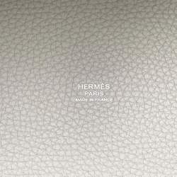 Pre Owned حقيبة هيرمس بيكوتين لوك 22 بيرل جراي توريلون كليمونس