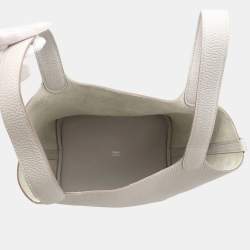 Pre Owned حقيبة هيرمس بيكوتين لوك 22 بيرل جراي توريلون كليمونس