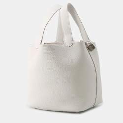 Pre Owned حقيبة هيرمس بيكوتين لوك 22 بيرل جراي توريلون كليمونس