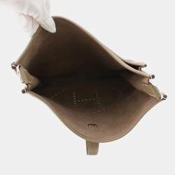 Pre Owned Hermes Evelyne III GM Etoupe Taurillon Clemence Leather Crossbody Bag