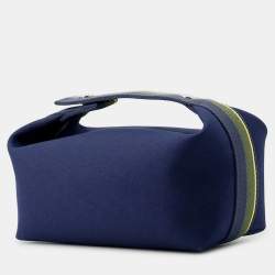 Pre Owned Hermes Bride-a-Brac PM Black Navy Canvas Top Handle Bag