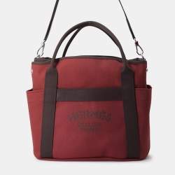 Pre Owned حقيبة هيرمس ساكد بانساج روج H/شوكولا تويلي شيفرون كانتاس