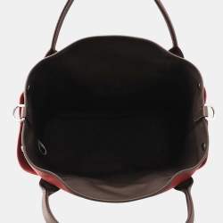 Pre Owned حقيبة هيرمس ساكد بانساج روج H/شوكولا تويلي شيفرون كانتاس