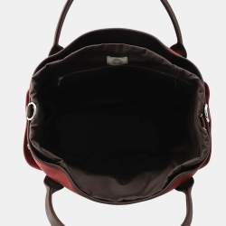 Pre Owned حقيبة هيرمس ساكد بانساج روج H/شوكولا تويلي شيفرون كانتاس