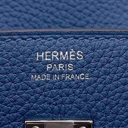 مملوكة مسبقًا حقيبة هيرمس بيركين 25 جلد توغو أزرق ربطة عنق